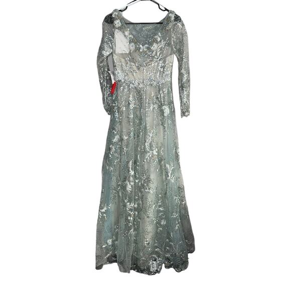 Mac Duggal 67498 Floral Embroidered Illusion Gown - Picture 9 of 13